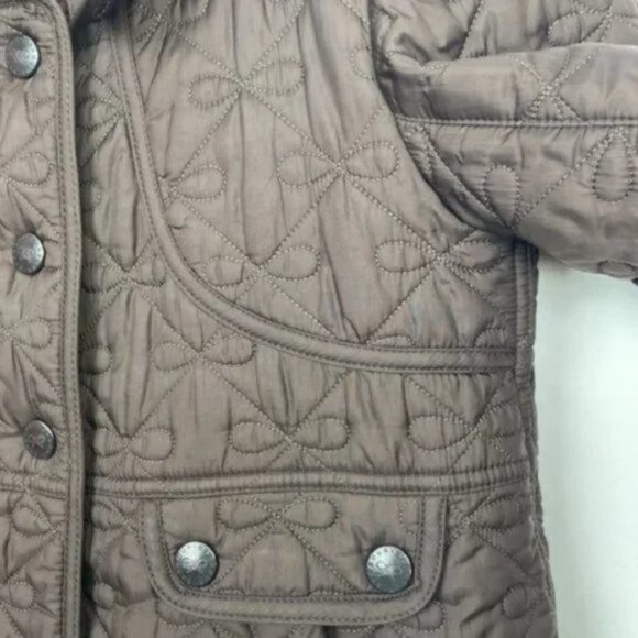 Rare Barbour x Anya Hindmarch 6 Minx Quilted Jacket Brown Bows Vintage - Picture 6 of 13